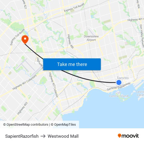 SapientRazorfish to Westwood Mall map