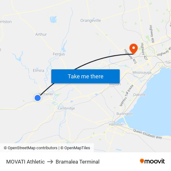 MOVATI Athletic to Bramalea Terminal map