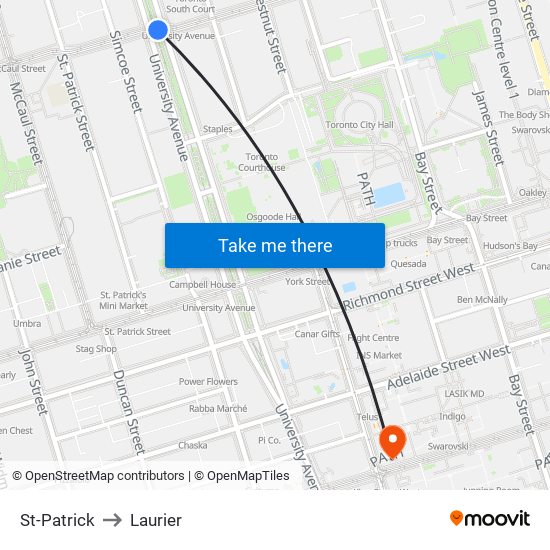 St-Patrick to Laurier map