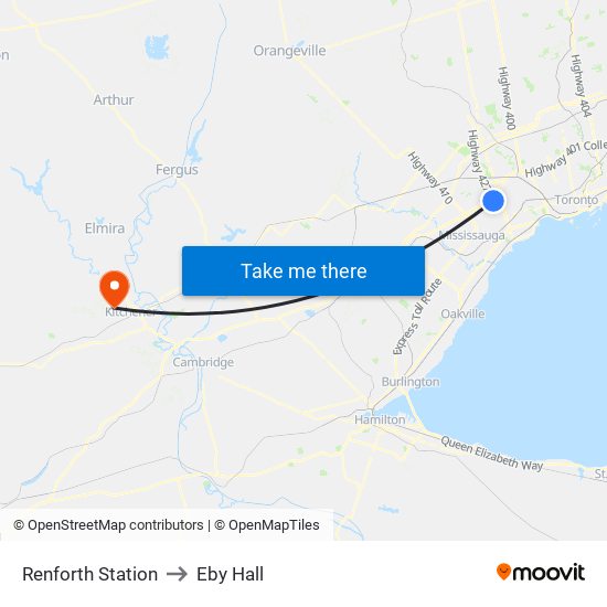 Renforth Station to Eby Hall map