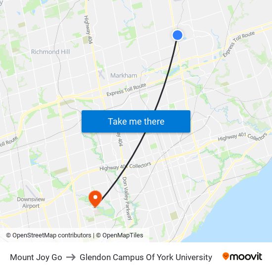 Mount Joy Go to Glendon Campus Of York University map