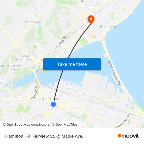 Hamilton to Fairview St. @ Maple Ave. map