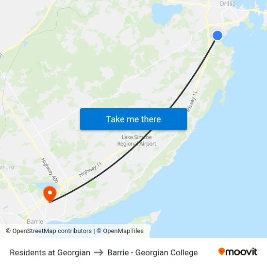 Residents at Georgian to Barrie - Georgian College map