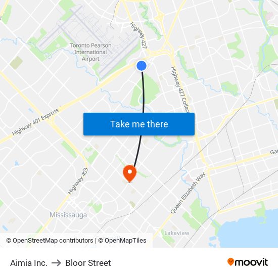 Aimia Inc. to Bloor Street map