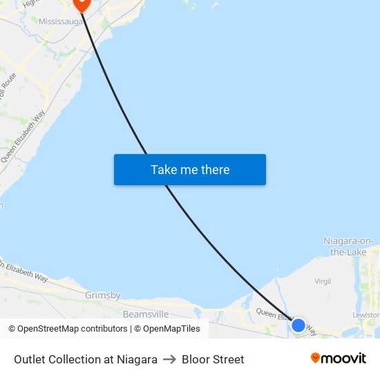 Outlet Collection at Niagara to Outlet Collection at Niagara map