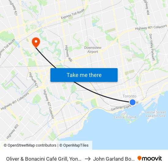 Oliver & Bonacini Café Grill, Yonge and Front to Oliver & Bonacini Café Grill, Yonge and Front map