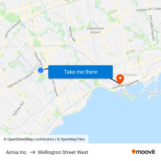 Aimia Inc. to Wellington Street West map