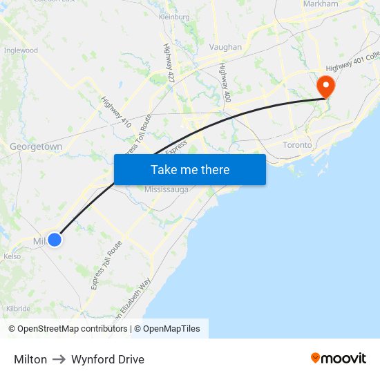 Milton to Wynford Drive map