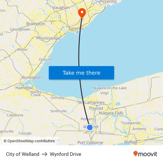 City of Welland to Wynford Drive map