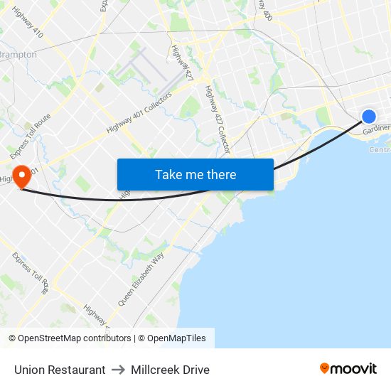 Union Restaurant to Millcreek Drive map