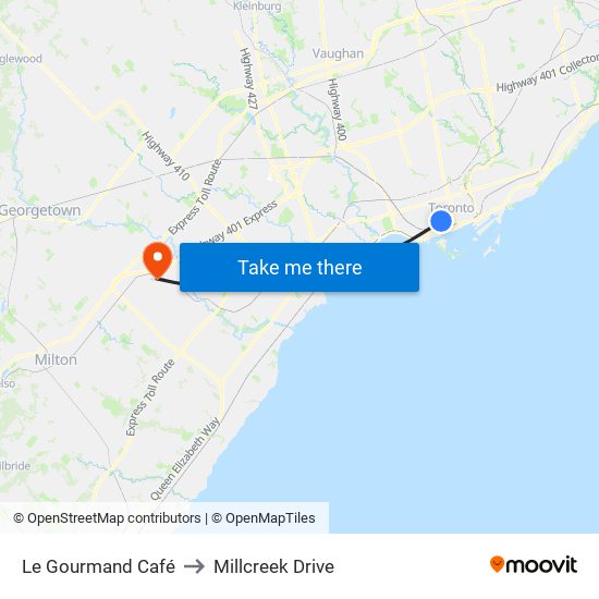 Le Gourmand Café to Millcreek Drive map
