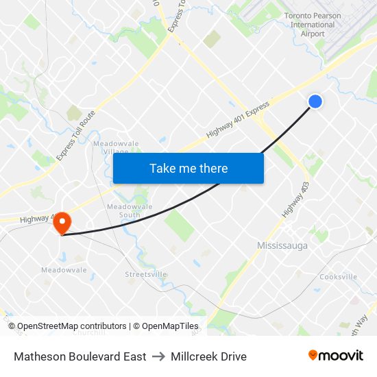 Matheson Boulevard East to Matheson Boulevard East map