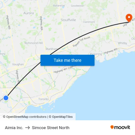 Aimia Inc. to Simcoe Street North map