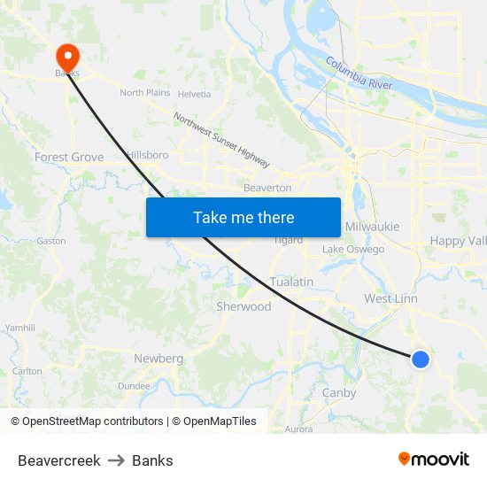 Beavercreek to Beavercreek map