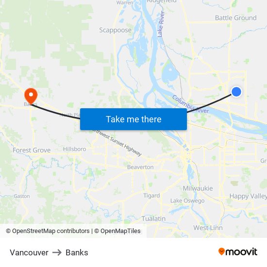 Vancouver to Vancouver map