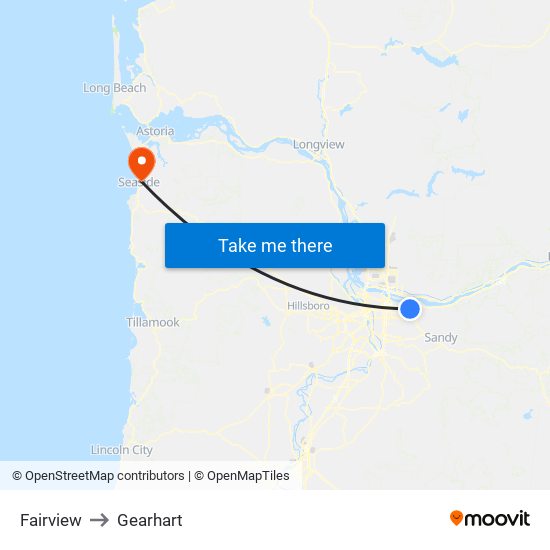 Fairview to Gearhart map