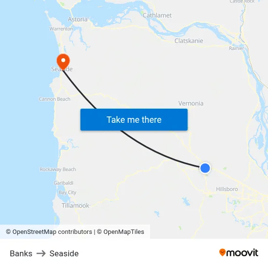 Banks to Seaside map