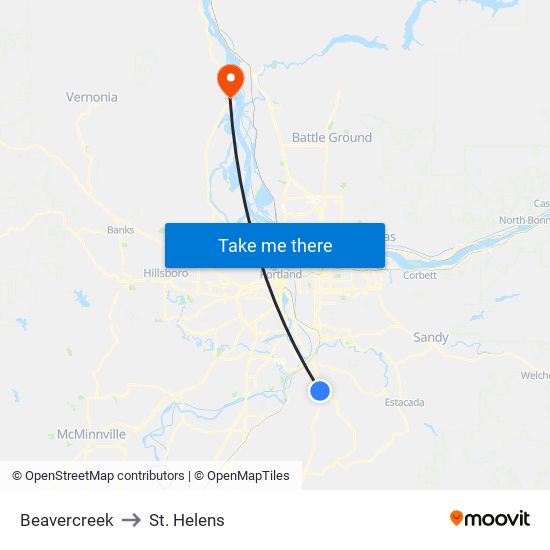 Beavercreek to Beavercreek map