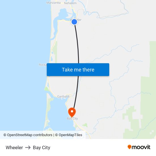 Wheeler to Bay City map