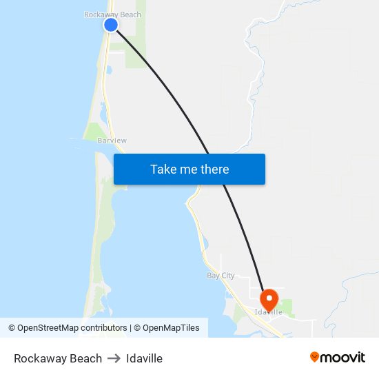 Rockaway Beach to Idaville map