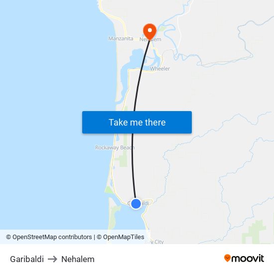 Garibaldi to Nehalem map