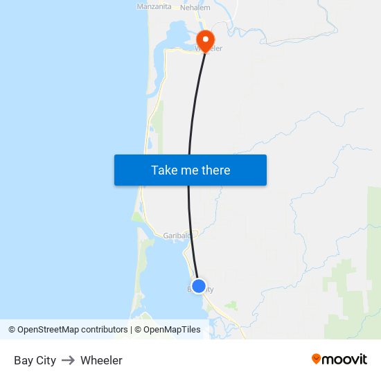 Bay City to Wheeler map