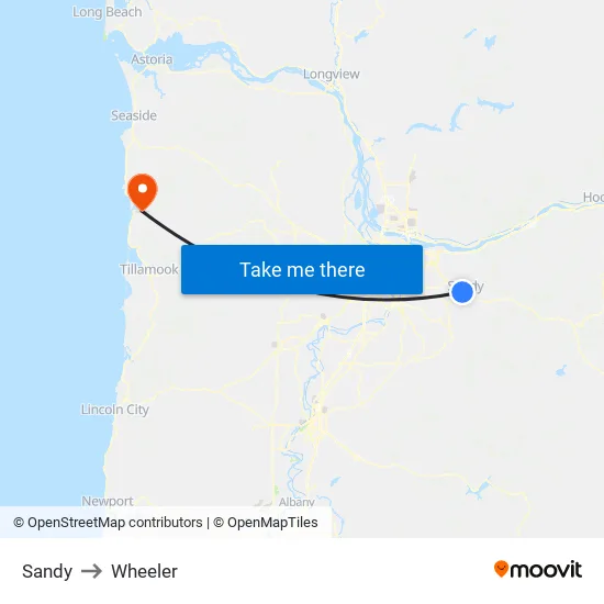 Sandy to Wheeler map