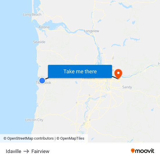 Idaville to Fairview map