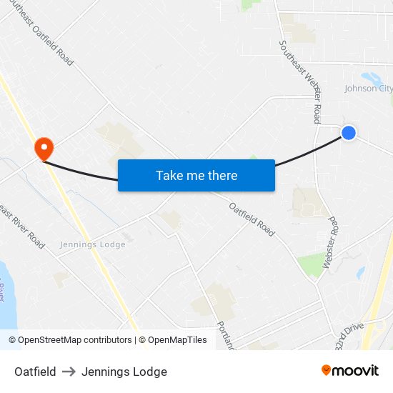 Oatfield to Jennings Lodge map