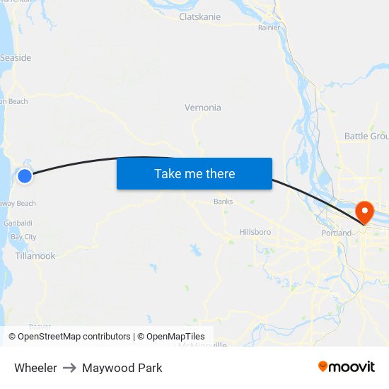 Wheeler to Maywood Park map