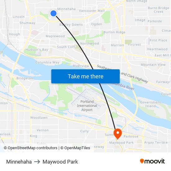 Minnehaha to Maywood Park map
