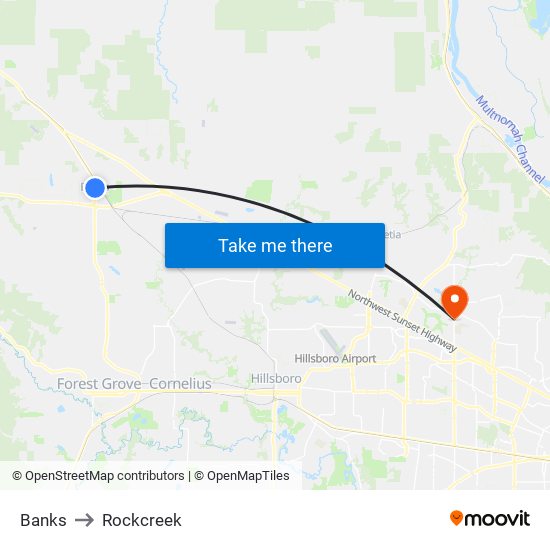 Banks to Rockcreek map