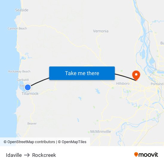 Idaville to Rockcreek map