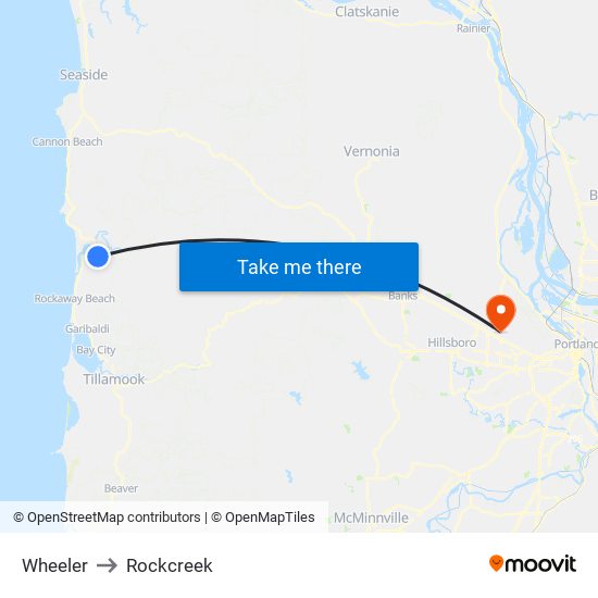 Wheeler to Rockcreek map