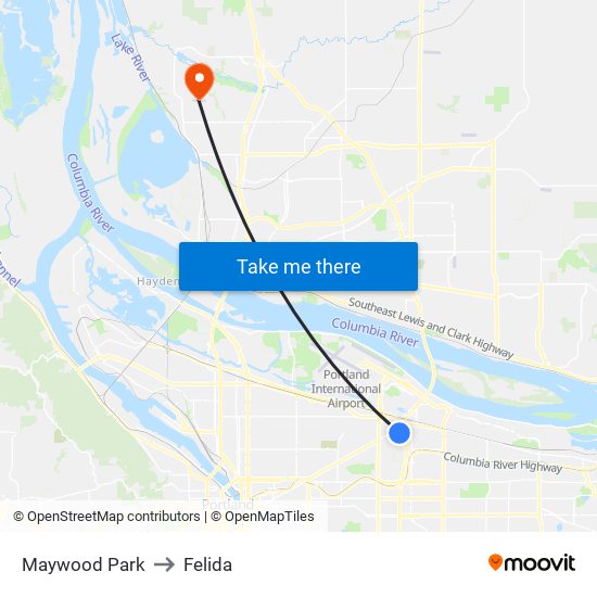 Maywood Park to Felida map