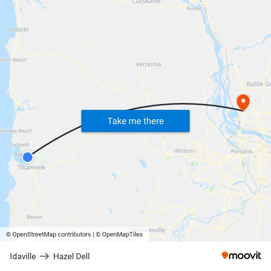 Idaville to Hazel Dell map