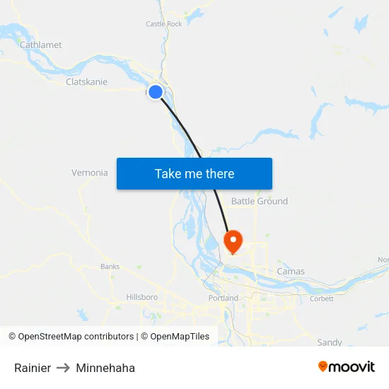 Rainier to Minnehaha map