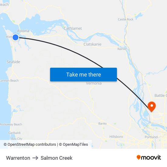 Warrenton to Salmon Creek map