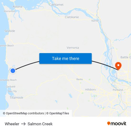 Wheeler to Salmon Creek map