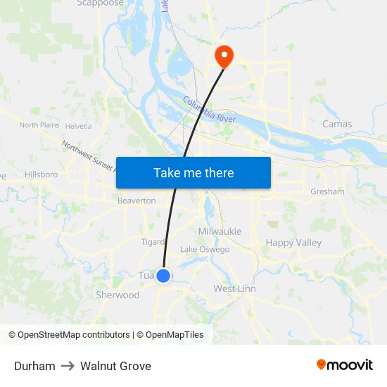 Durham to Walnut Grove map