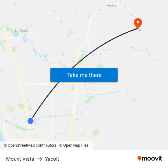 Mount Vista to Yacolt map