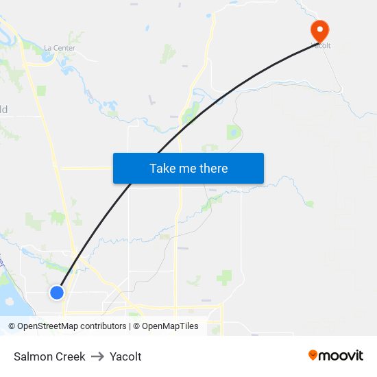 Salmon Creek to Yacolt map