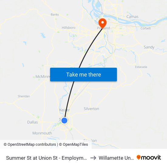 Summer St at Union St - Employment Building SB to Willamette University map