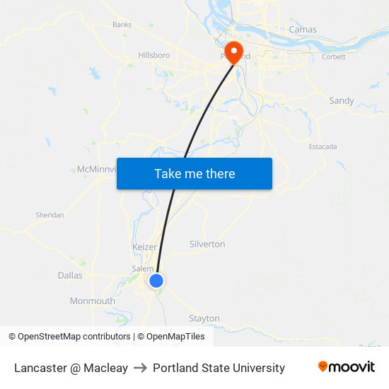 Lancaster @ Macleay to Portland State University map