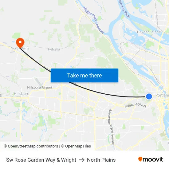 Sw Rose Garden Way & Wright to North Plains map
