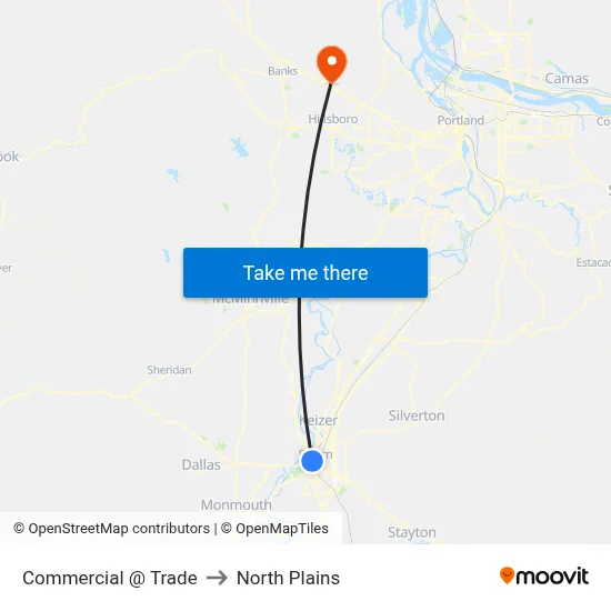 Commercial @ Trade to North Plains map