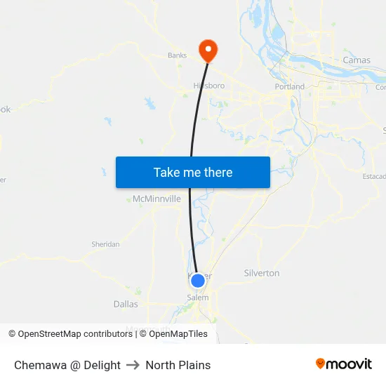 Chemawa @ Delight to North Plains map