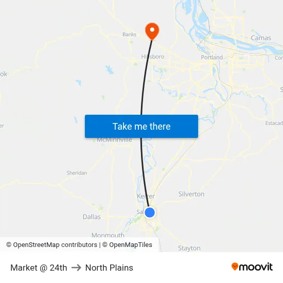 Market @ 24th to North Plains map