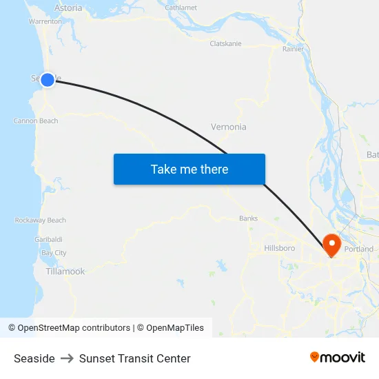 Seaside to Sunset Transit Center map