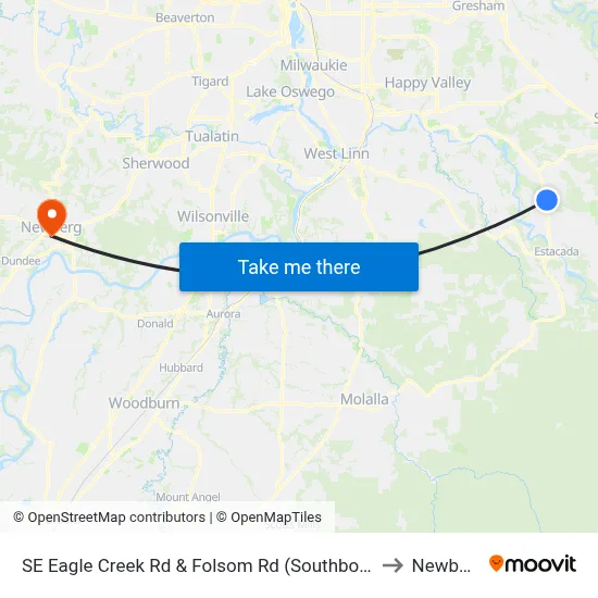 SE Eagle Creek Rd & Folsom Rd (Southbound) to Newberg map